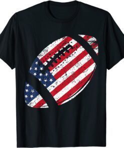 American Football Patriotic 4th July American USA Flag Tee Shirt