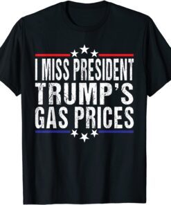 Anti Biden I Miss President trumps gas prices USA Flag Tee Shirt