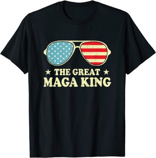 Anti Biden The Great Maga King Proud Ultra Maga Sunglasses Tee Shirt