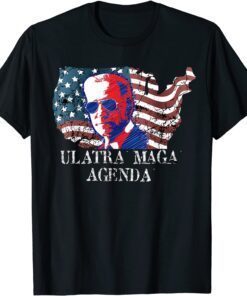 Anti Joe Biden Ultra Maga Agenda American Flag Tee Shirt