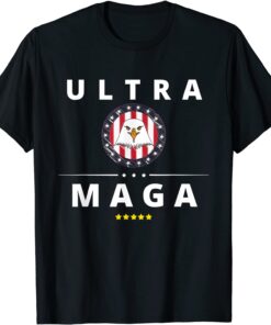 Anti Joe Biden Ultra Maga Pro Trump Support USA Flag Tee Shirt