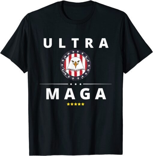 Anti Joe Biden Ultra Maga Pro Trump Support USA Flag Tee Shirt