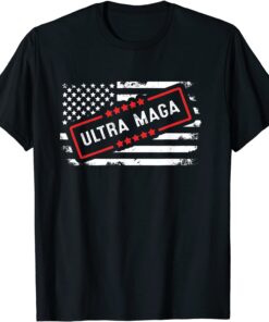 Anti Joe Biden Ultra Maga USA Flag Tee Shirt