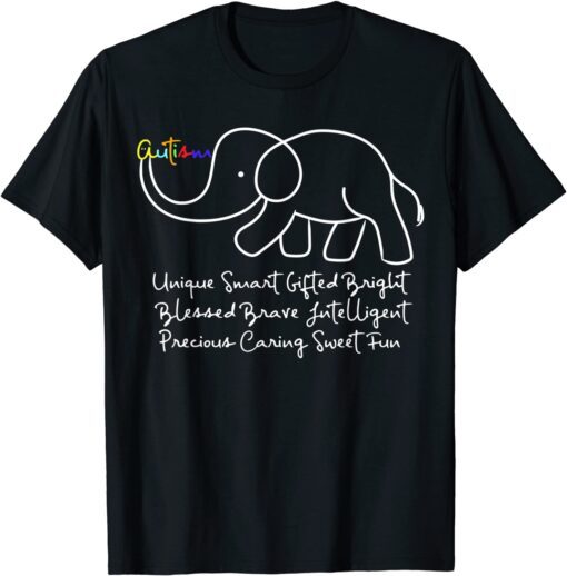 Autism Awareness Day Elephant Tee Shirt