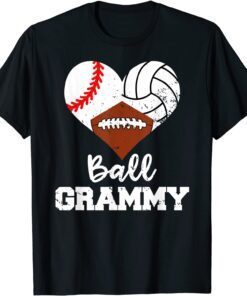 Ball Grammy Heart Baseball Volleyball Football Grammy Tee Shirt