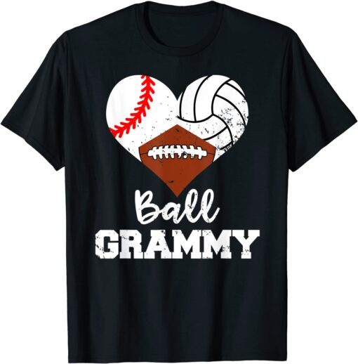 Ball Grammy Heart Baseball Volleyball Football Grammy Tee Shirt