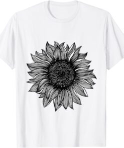 Be Kind Sunflower Minimalistic flower plant ARtwork Tee Shirt