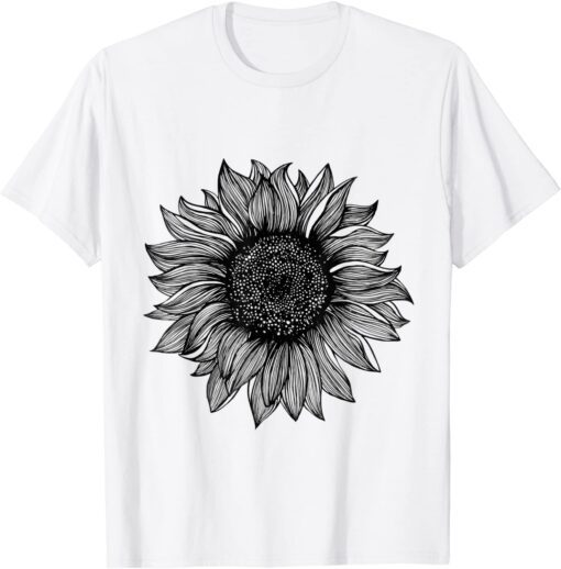 Be Kind Sunflower Minimalistic flower plant ARtwork Tee Shirt