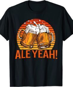 Beer Drinkers Pun Ale Yeah! Father's Day Retro Tee Shirt