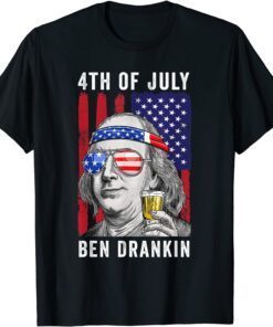 Ben Drankin 4th Of July Usa Flag Vintage Independence Day Tee Shirt