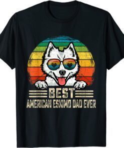 Best American Eskimo Dad Ever Vintage Father's Day Tee Shirt