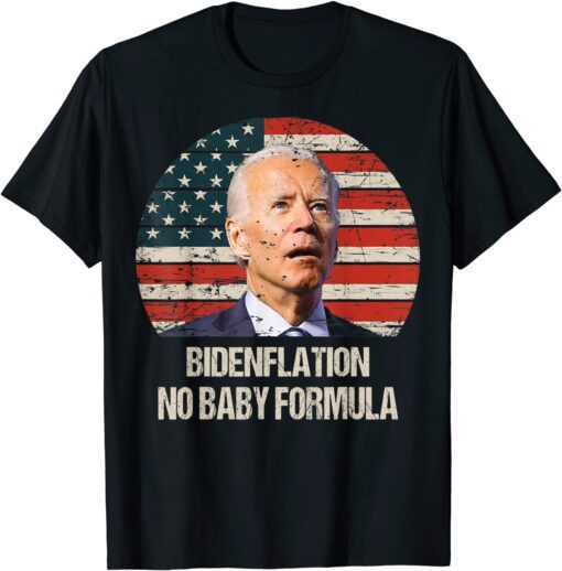 Bidenflation No Baby Formula Biden Anti Biden Reto Vintage Tee Shirt