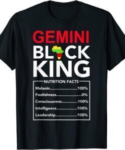 Black Dad Father's Day Gemini Men Father Juneteenth King Tee Shirt