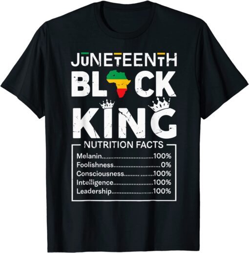 Black King Juneteenth 1865 Independence Day Black Pride Tee Shirt