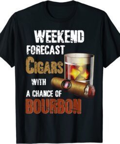 Bourbon Cigar Lover Cigars Smokers Whiskey Drinking Tee Shirt