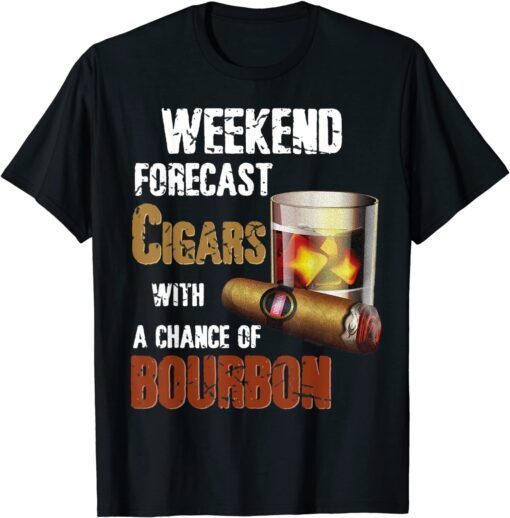 Bourbon Cigar Lover Cigars Smokers Whiskey Drinking Tee Shirt