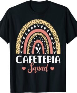 Cafeteria Squad Boho Rainbow Leopard Lunch Lady Crew Tee Shirt