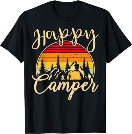 Camper Outdoor Activity Camping Lover Happy Camper Tee Shirt