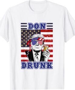 Don Drunk 4th Of July Donald Trump Patriot USA Flag Tee Shirt