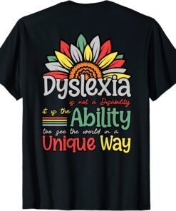 Dyslexia Is Not Disability Dyslexia Awareness Silver Ribbon Tee Shirt