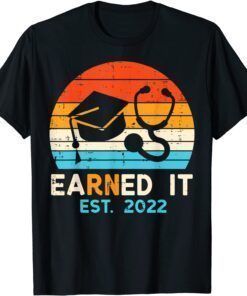 EaRNed It Est 2022 Retro Registered Nurse Graduation Nursing Tee Shirt