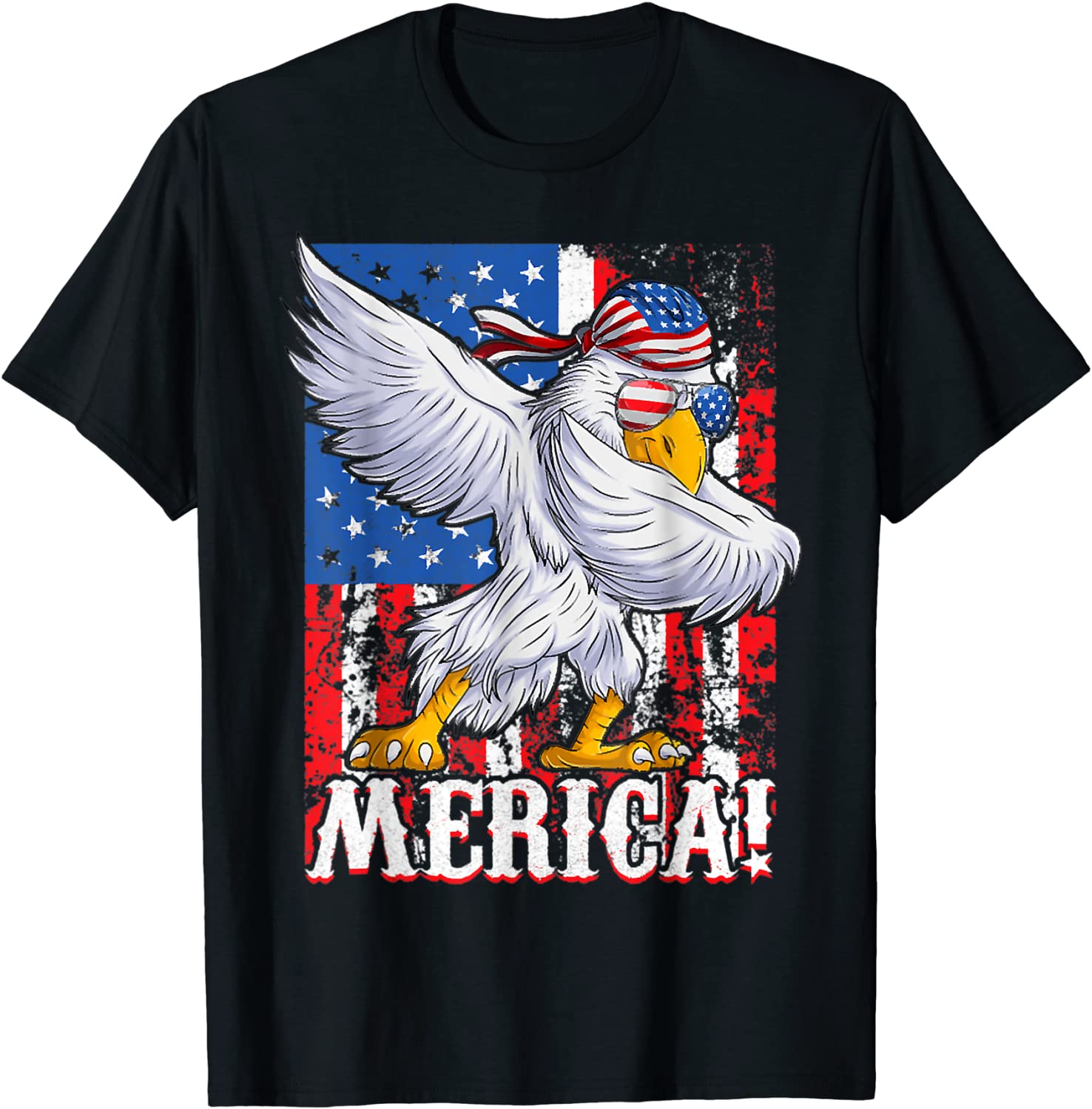 Eagle Dabbing American Mullet Merica Ultra Maga 4th Of July Tee Shirt