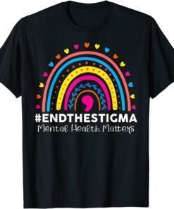 End The Stigma Mental Health Matters Rainbow Boho Tee Shirt