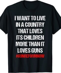 Enough Gun Reform Now Children Not Guns End Gun Violence Tee Shirt