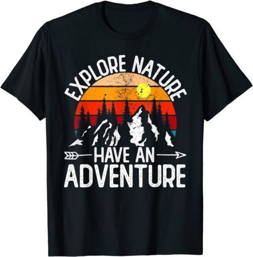 Explore Nature Have An Adventure Retro Forest Tee Shirt