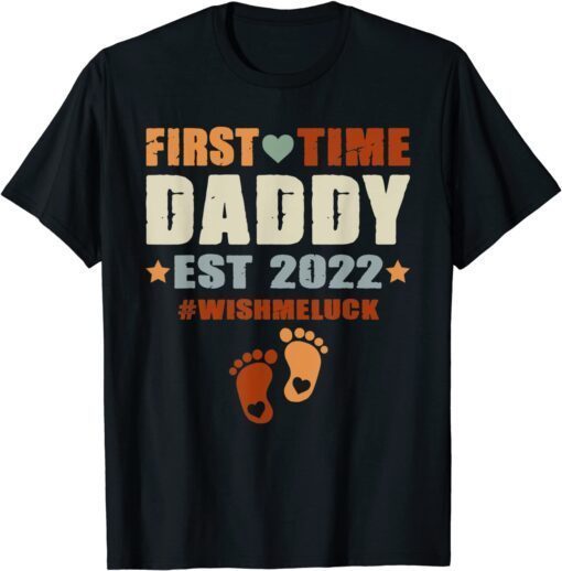 Fathers Day For Dad First Time Daddy New Dad Est 2022 Tee Shirt