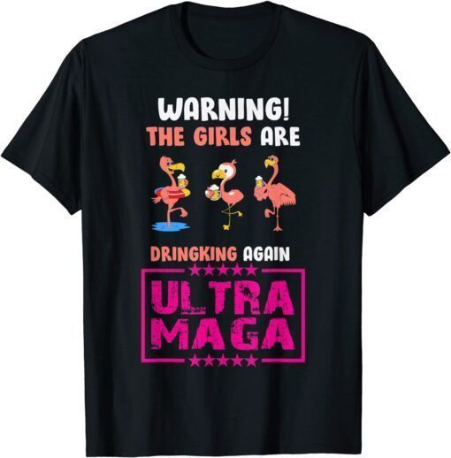 Flamingo Beach Summer Trump UltrA MAGA Crowd 4th July MAGA Tee Shirt