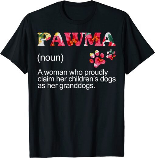 Floral Pawma Grandogs Grandma Dog Mothers Day Tee Shirt