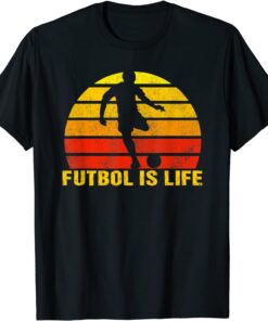 Futbol Is Life Vintage Soccer Player Sports Futbol Tee Shirt