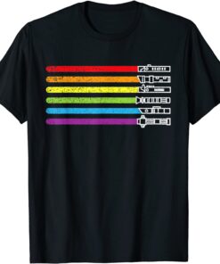 Gay Saber Rainbow LGBT PrideMonth 2022 LGBTQ Retro Tee Shirt