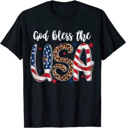 God Bless The USA American Flag Patriotic 4th Of July Tee Shirt