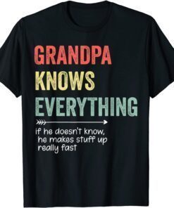 Grandpa Know Everything Vintage Style Dad Father's Day Tee Shirt