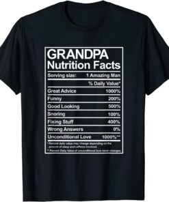 Grandpa Nutrition Facts Thoughtful Sweet Fathers Day T-Shirt