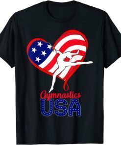 Gymnastics USA Support the Team US Flag 4th of July Tee Shirt