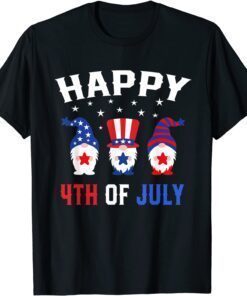 Happy 4th of July Gnomes Patriotic American Flag Cute Gnomes T-Shirt