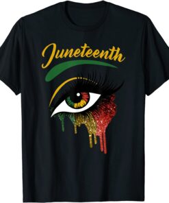 Happy Juneteenth 1865 Bright Eyes Melanin Retro Black Pride Tee Shirt