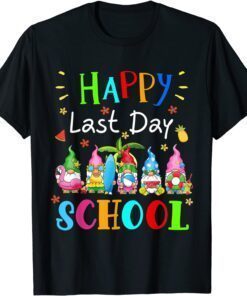 Happy Last Day Of School Teacher Student Graduation Gnomes Tee Shirt