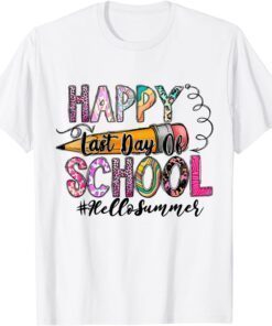 Happy Last Day of School Teacher Student Graduation Leopard Tee Shirt