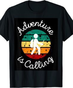 Hiker Nature Adventure is Calling Vintage Sunset Tee Shirt