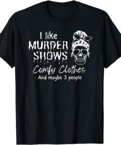 Horror True Crime Skull Cute Antisocial Goth Aesthetic T-Shirt