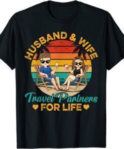 Husband And Wife Travel Partners For Life Beach Traveling Tee Shirt
