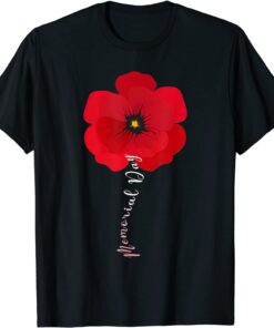 I Wear A Little Poppy Flower Memorial Day Veteran Military Classic Shirt