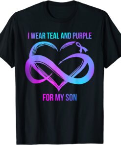 I Wear Teal And Purple For My Son Tee Shirt