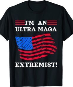 I'm An Ultra Maga Proud Pro Trump Anti Biden Vintage Us Flag Tee Shirt