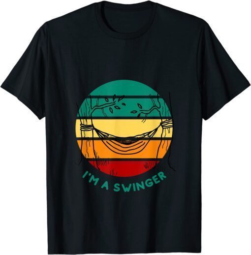 I'm a Swinger Hammock Camping Backpacking Vintage Sunset T-Shirt