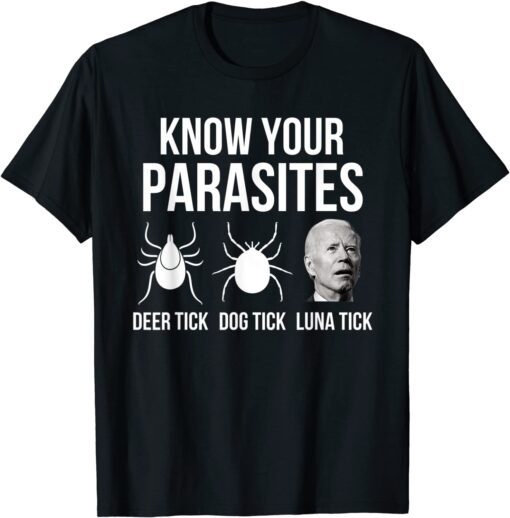 Know Your Parasites - Anti Joe Biden Sucks Political Tee Shirt